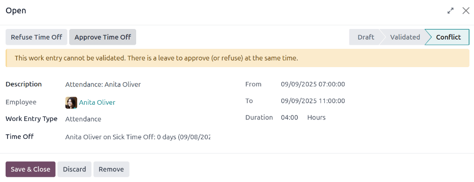 پنجره پاپ‌آپ دقیق تداخل که با کلیک روی دکمه ویرایش ظاهر می‌شود.