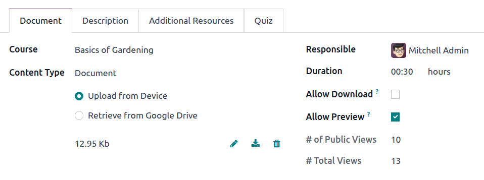 اطلاعات مربوط به محتوا را ارائه دهید.