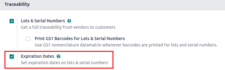 فعال‌سازی ویژگی تاریخ انقضا برای FEFO.