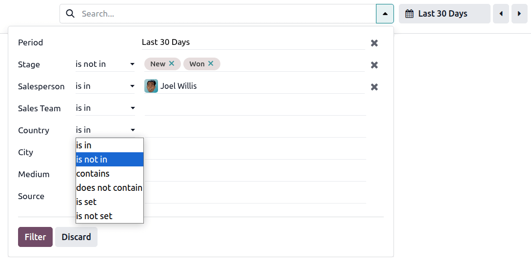 فیلترهای سراسری در داشبورد عملیات روزانه انبار