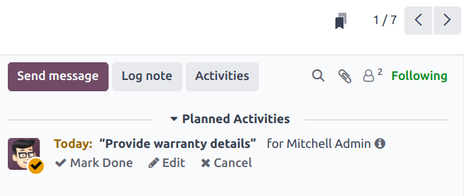 نمایی از یک پیام در سامانه پشتیبانی با تمرکز بر آیکون کتاب دانش.