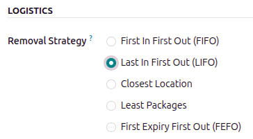 آخرین ورود اولین خروج را به عنوان استراتژی خروج مکان تنظیم کنید.