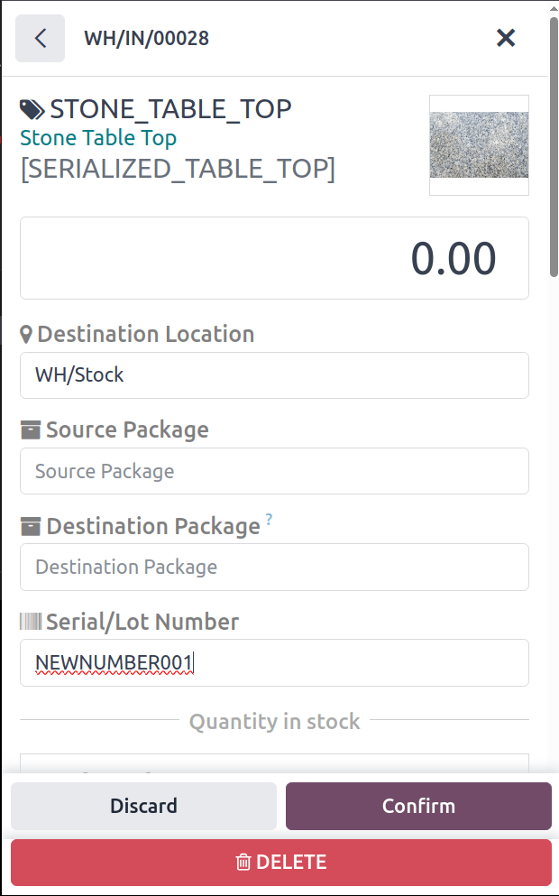 تایپ کردن یک شماره سریال.