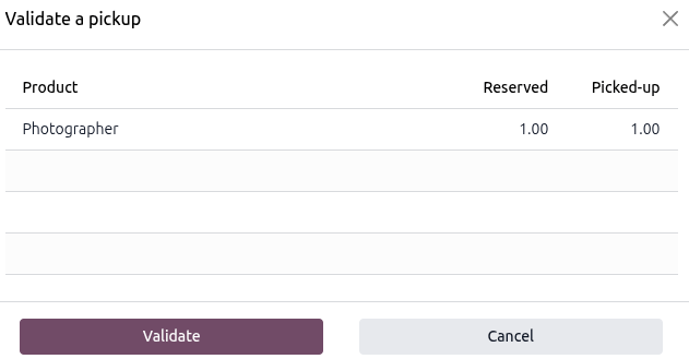 نمونه‌ای از پنجره پاپ‌آپ تحویل محصول خدماتی در برنامه اجاره.