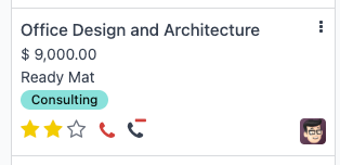 یک فرصت فروش با گزینه حذف تماس از ابزارک VoIP.