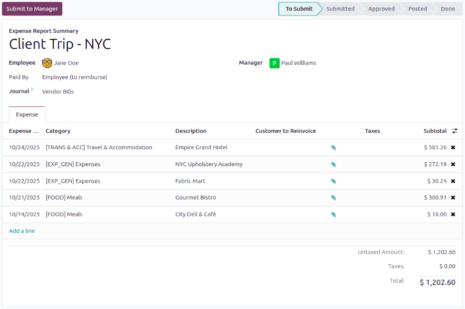 ارسال گزارش به مدیر.