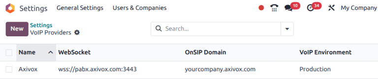 ادغام Axivox به عنوان ارائه‌دهنده VoIP در پایگاه داده سازمان‌یار.