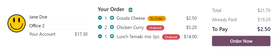 بخش سفارش‌های شما در داشبورد، با اطلاعات خرید هایلایت شده.