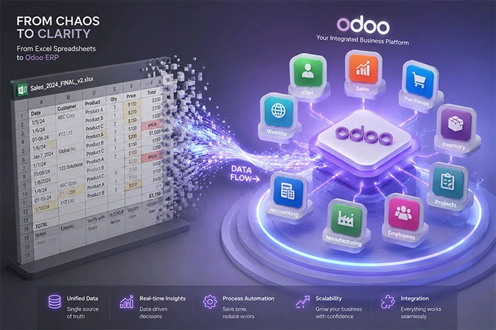 جایگزینی گامبهگام اکسل با ماژولهای Odoo