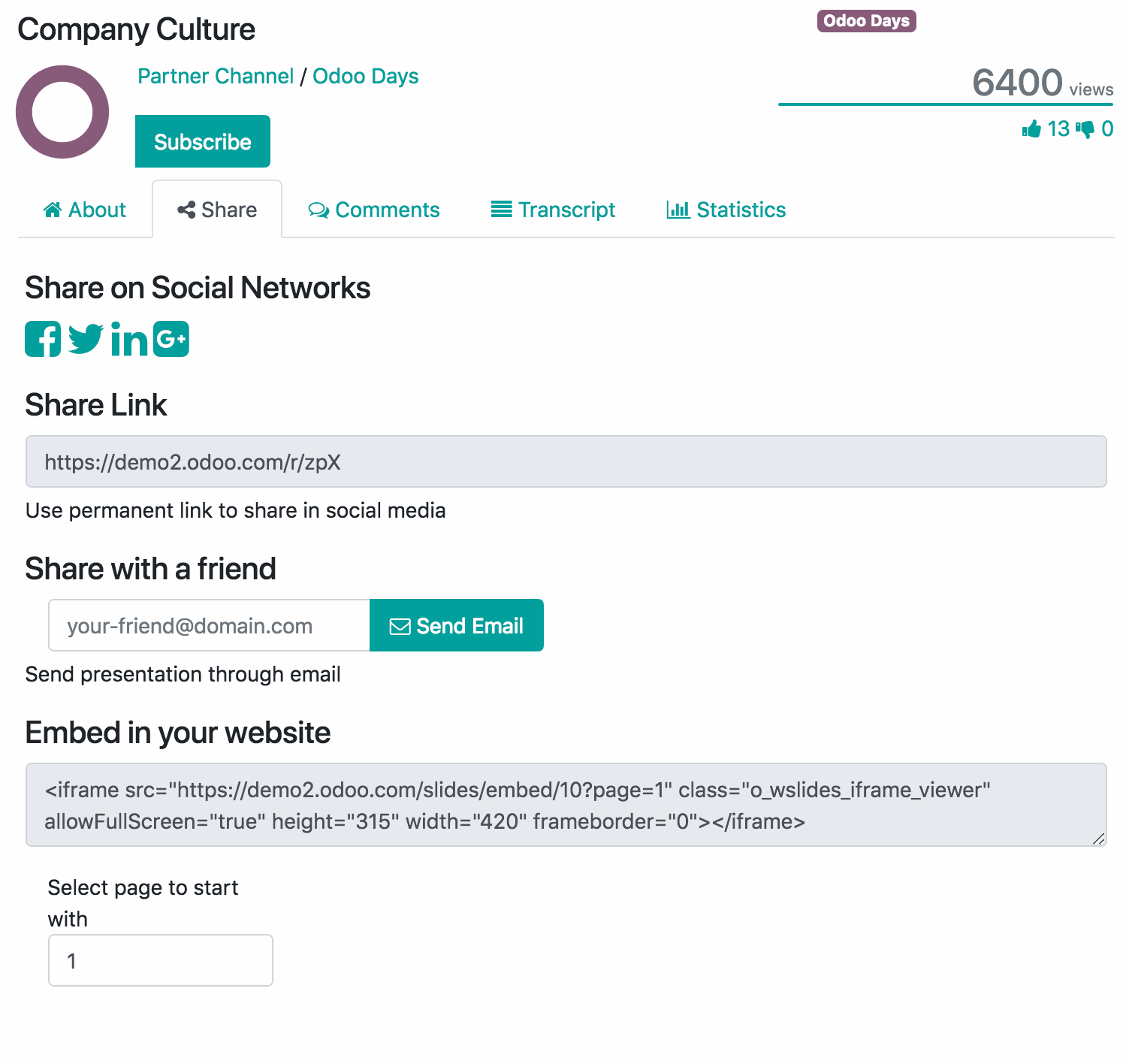 بلوک تصویری و متن Odoo