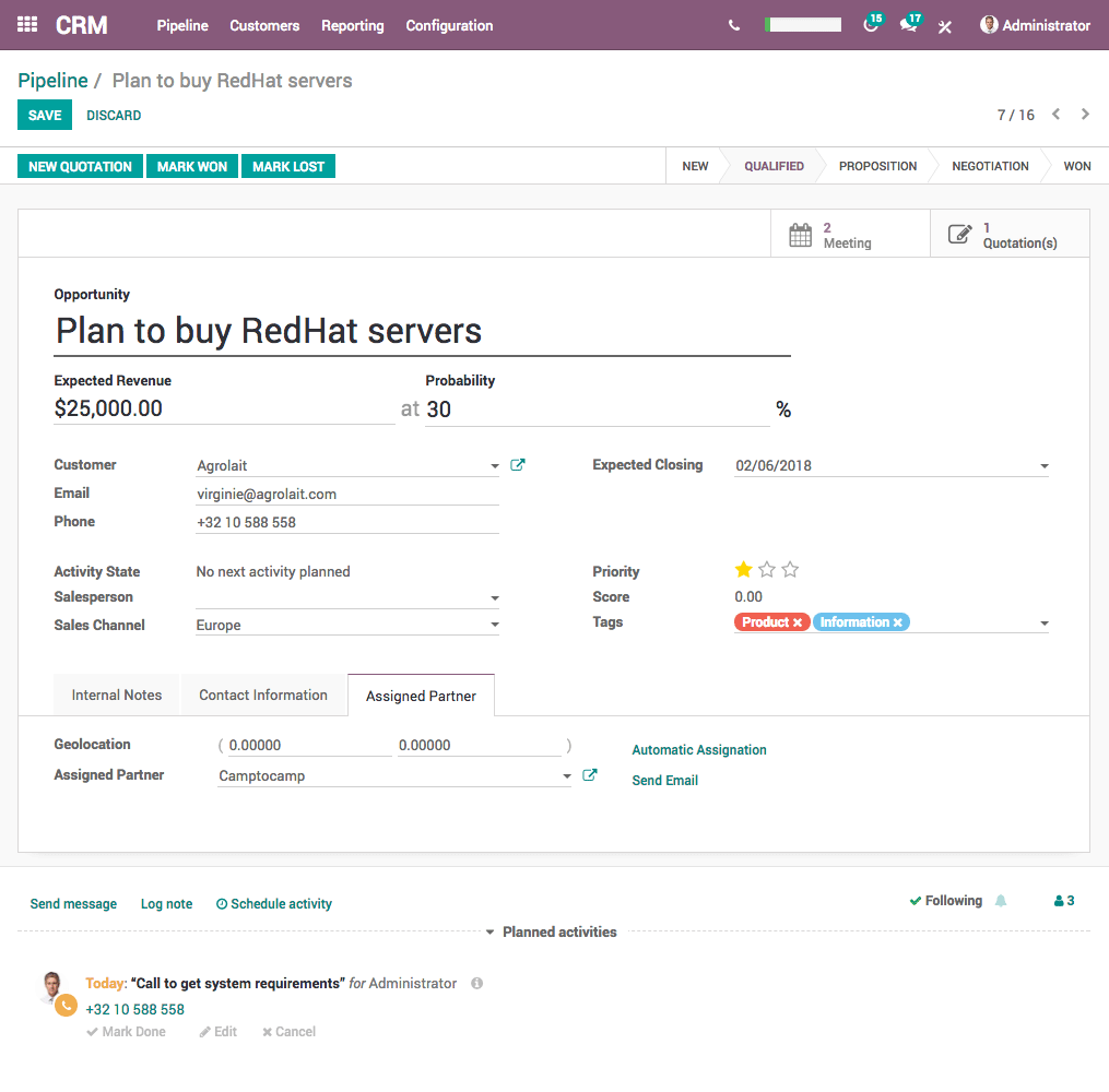 Odoo - نمونه 1 برای سه ستون