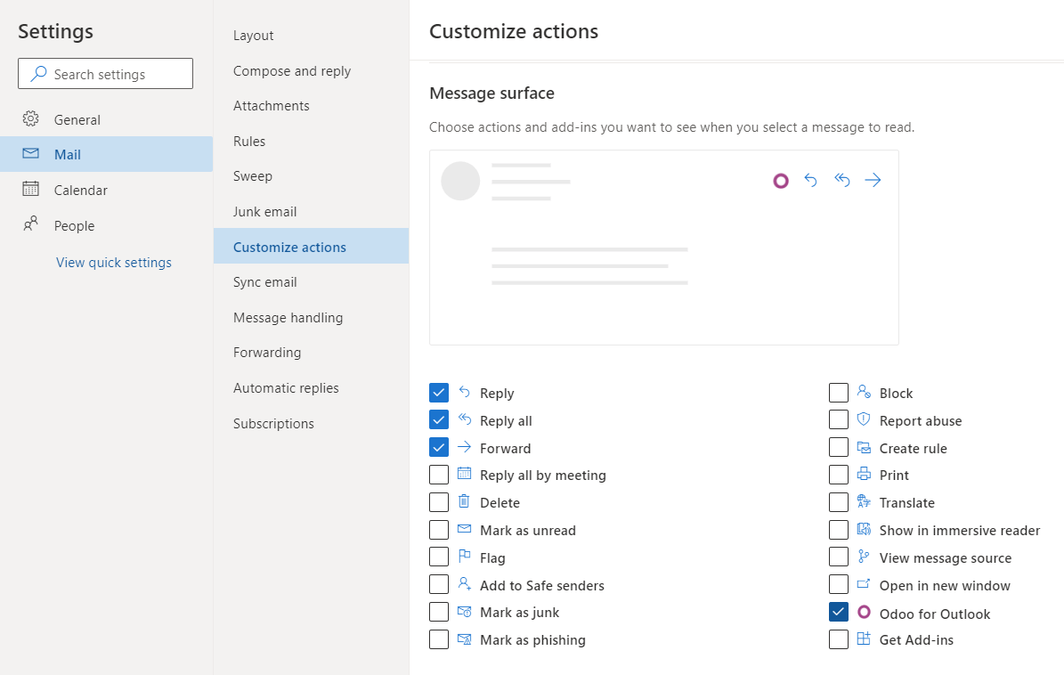 Odoo for Outlook