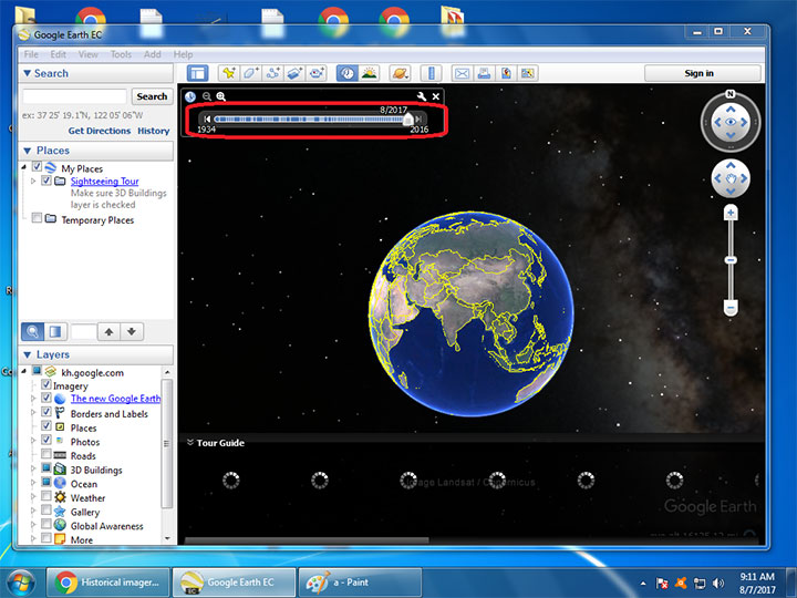 نحوه مشاهده تصاویر تاریخی Google Earth