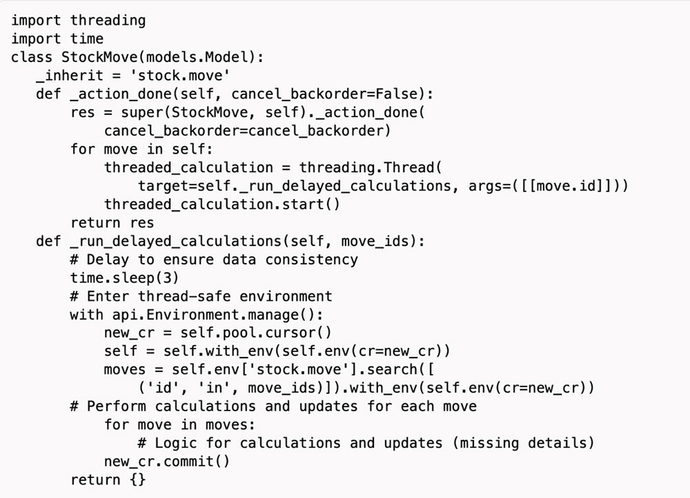 Multi-threading در Odoo Stock Movements